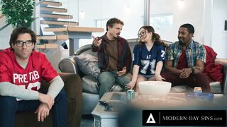 MODERN-DAY SINS – Naughty Teen Leana Lovings Has Sneaky Sex With Stepdad’s Buddies Behind His Back