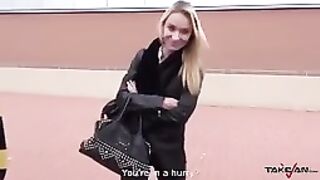 Stupid blonde easy convinced to come in van and spread legs for big dick (Angel Piaff) – Tnaflix.com