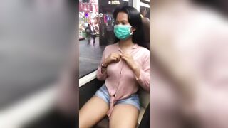 This asian chick with fucking huge tits is flashing her melons in broad daylight, in public Thailand, hiding her identity behind a face mask. Those pussy cats don’t stand a chance! – @lexxyplzz’s Sex Reel